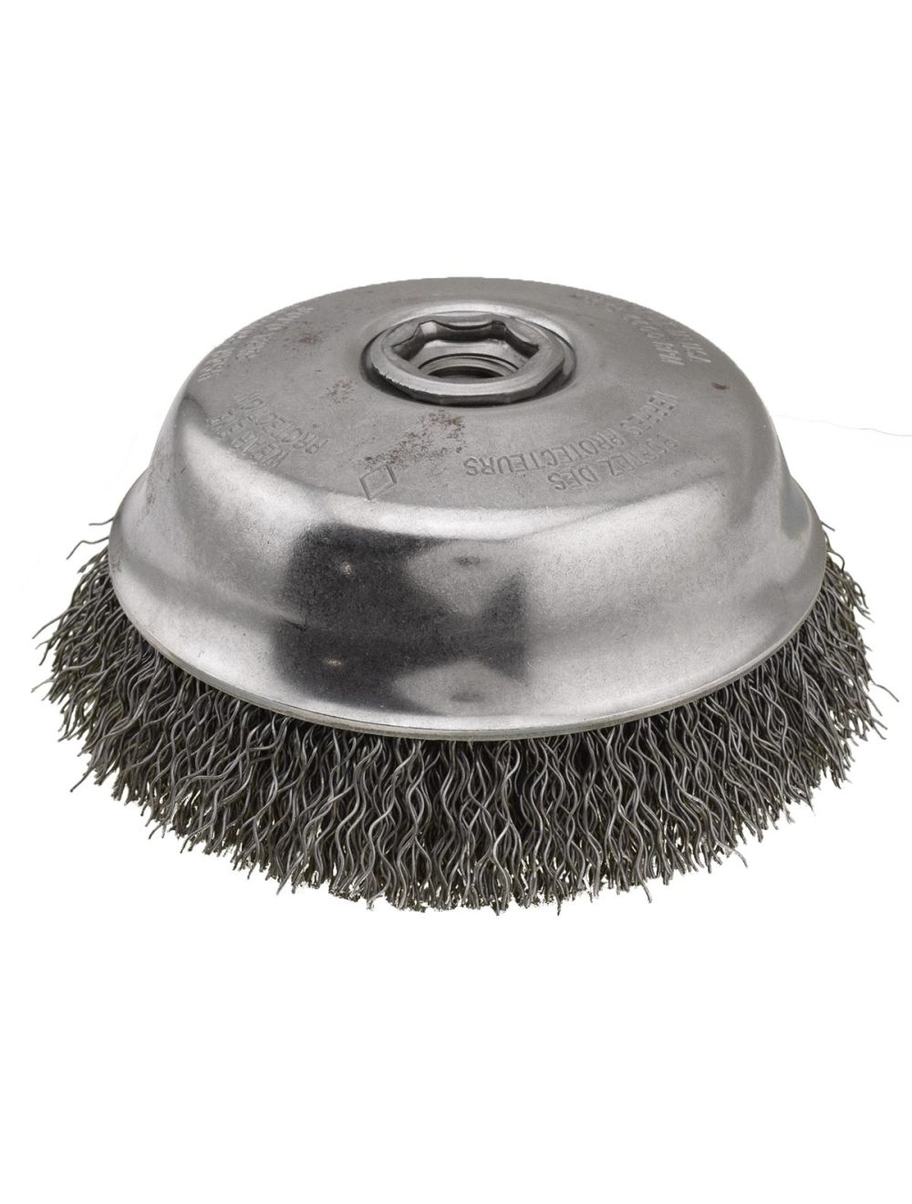 Sait 06553 6" x 0.020" x 5/8"11 Carbon Steel Crimped Cup Brush