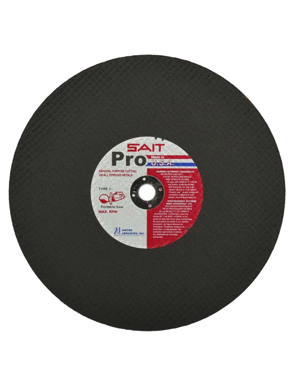 Sait 24140 14" x 1/8" x 20mm Sait Pro Type 1 Cutting Wheel