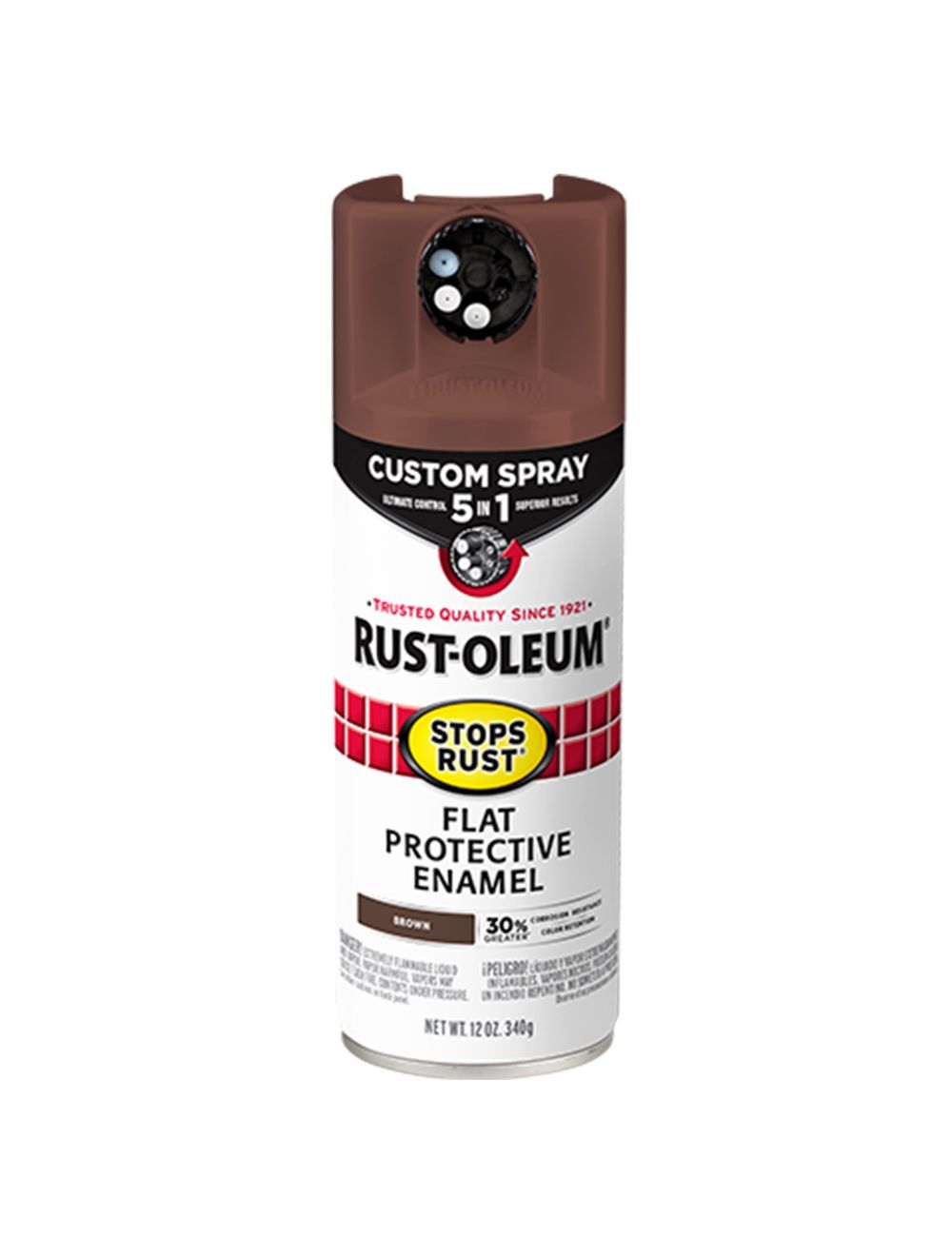 RustOleum 376857 12 oz. Protective Enamel Flat Brown Spray Paint With
