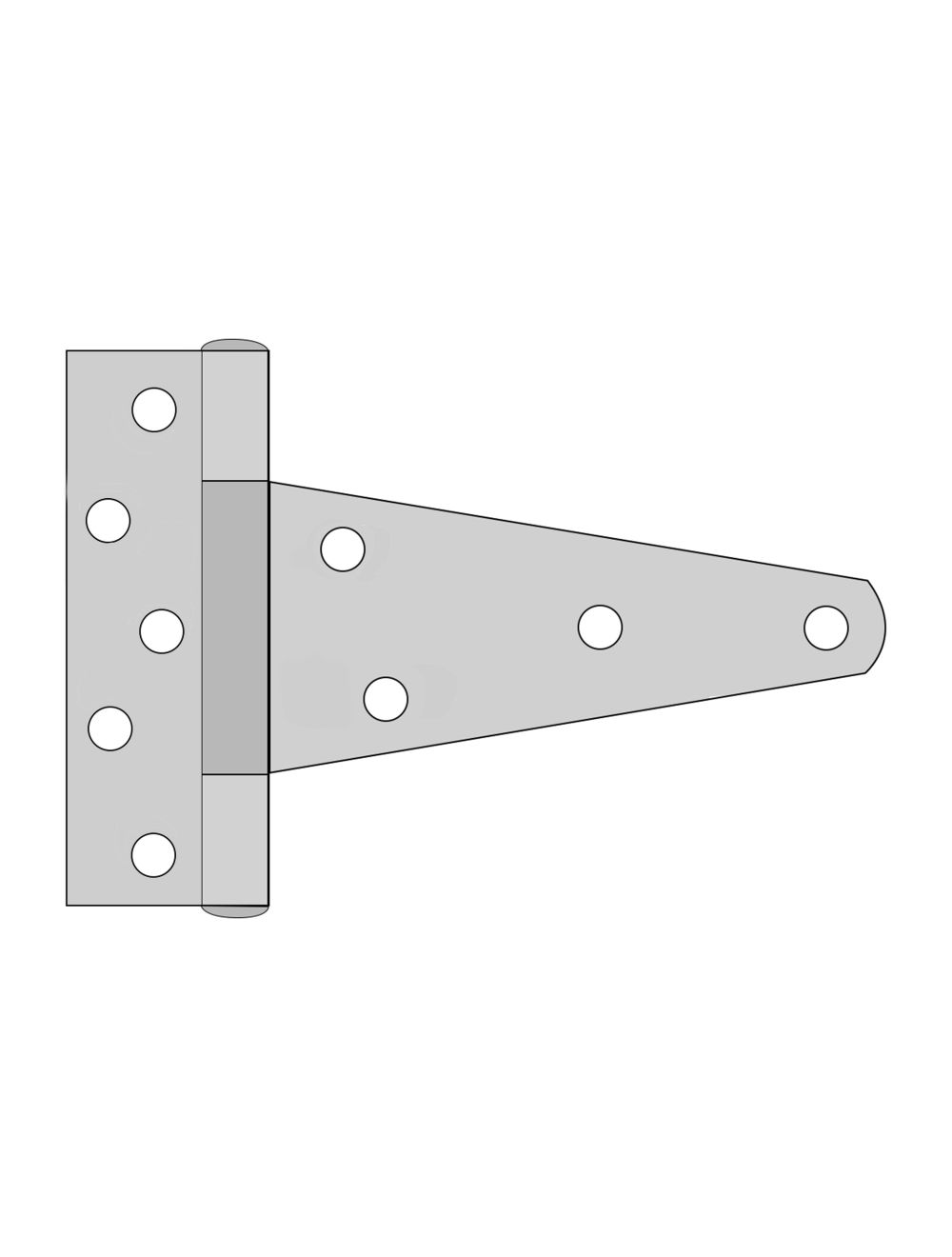 8" Galvanized Heavy Duty THinge