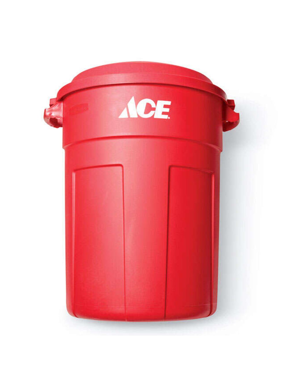 Ace 71102 32 Gal. Red Plastic Garbage Can With Lid