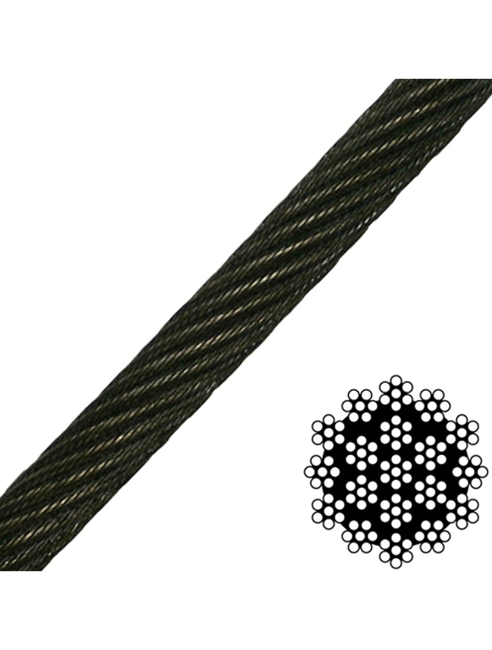 3/8" x 50' 19x7 Rotation Resistant Wire Rope