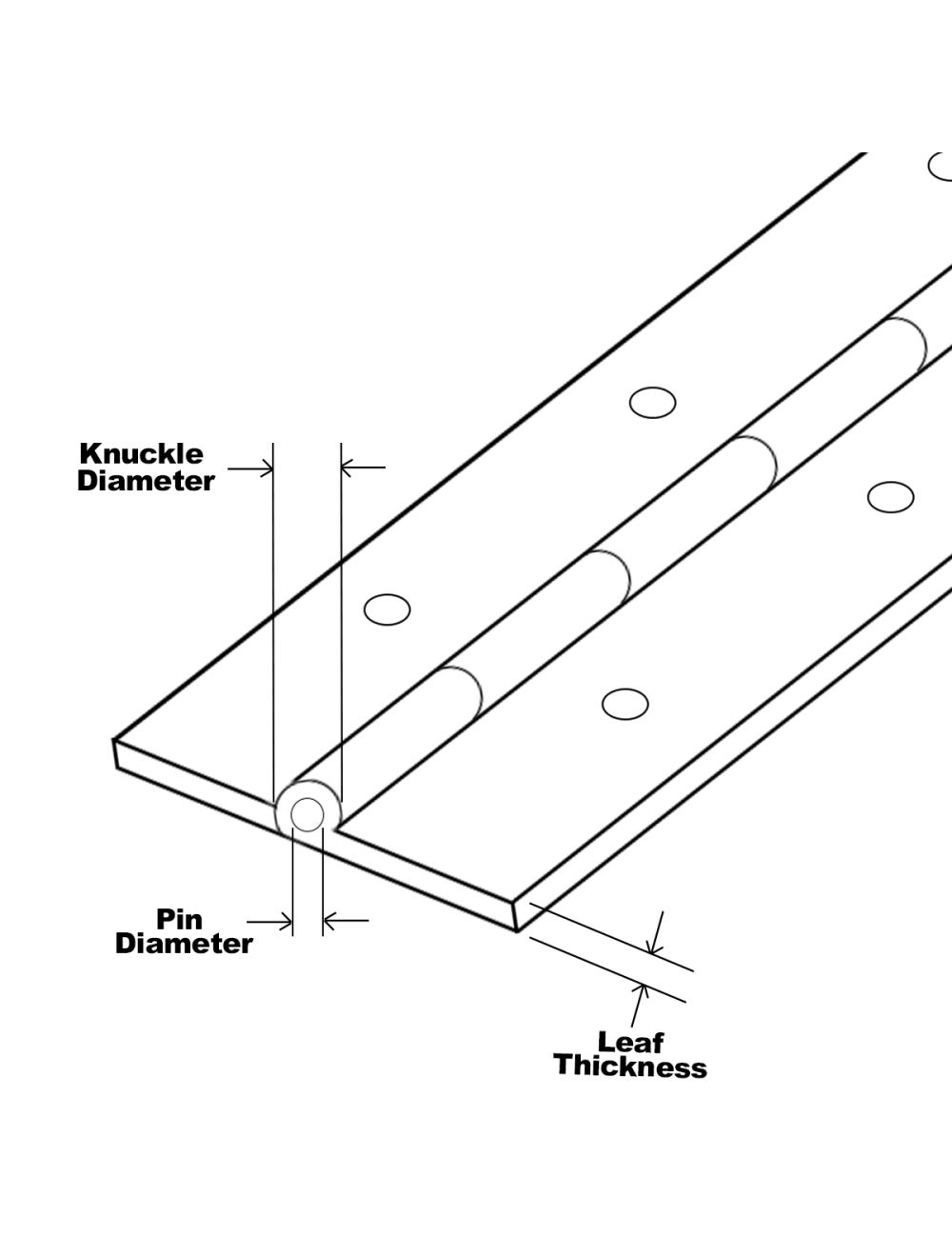 11/2" x 2' Steel Piano Hinge (1/16" Pin)
