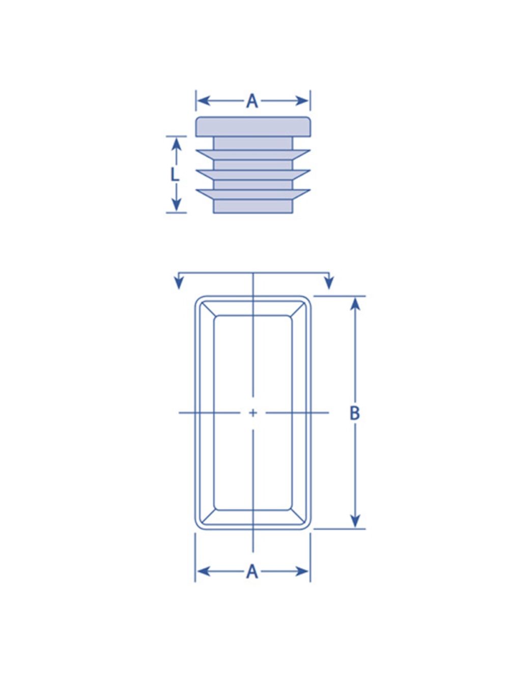 1.5" x 3" Rectangular Tubing Plug 10 pc bag