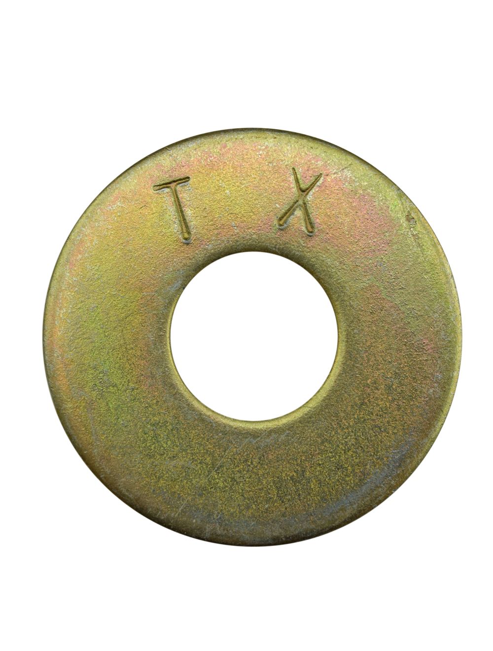 5/8" USS ThruHardened Flat Washer Yellow Zinc Plated 10 pcs per bag