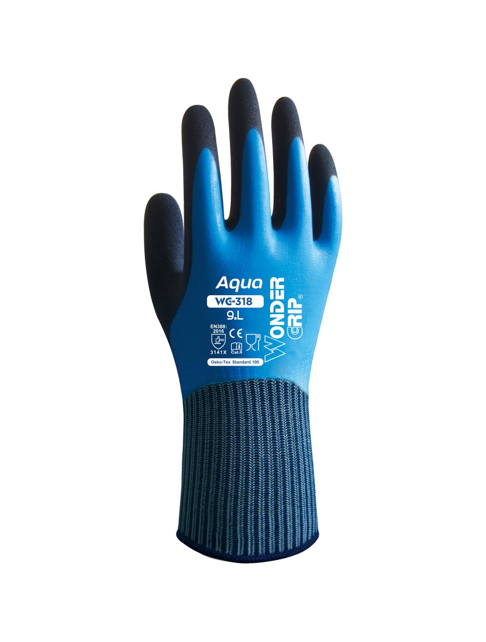 Wonder Grip WG-318 Aqua Blue Gloves (Medium)