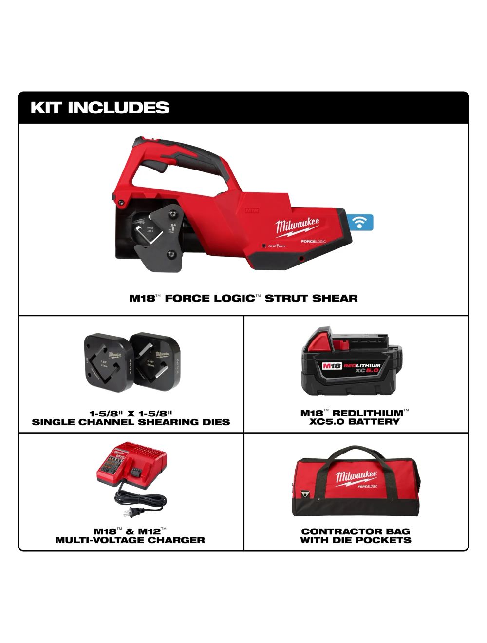 Milwaukee 2933-21 M18 Force Logic Single Channel Strut Shear Kit