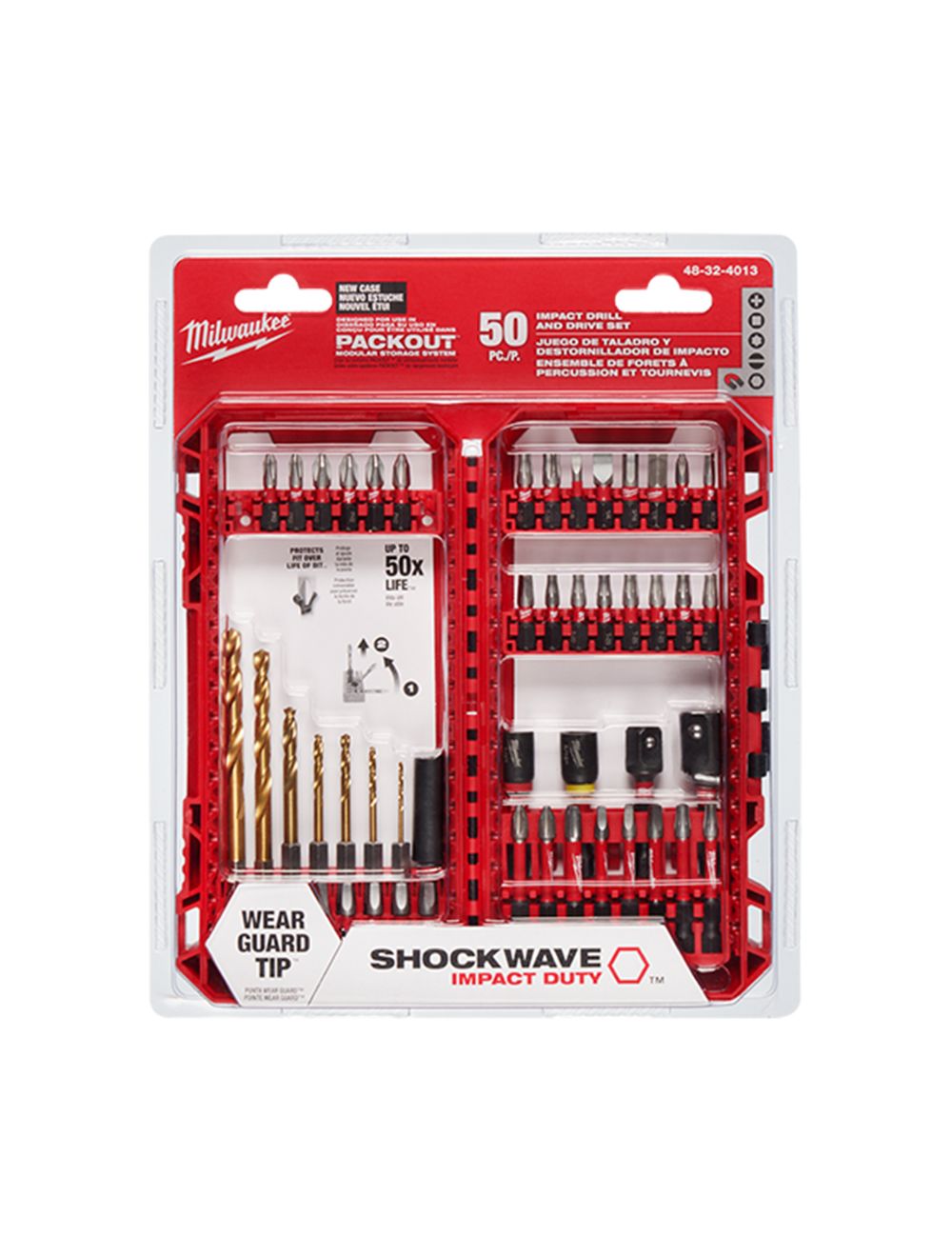 Milwaukee 48 32 4013 Shockwave Impact Duty Drill Drive Set 50 Piece