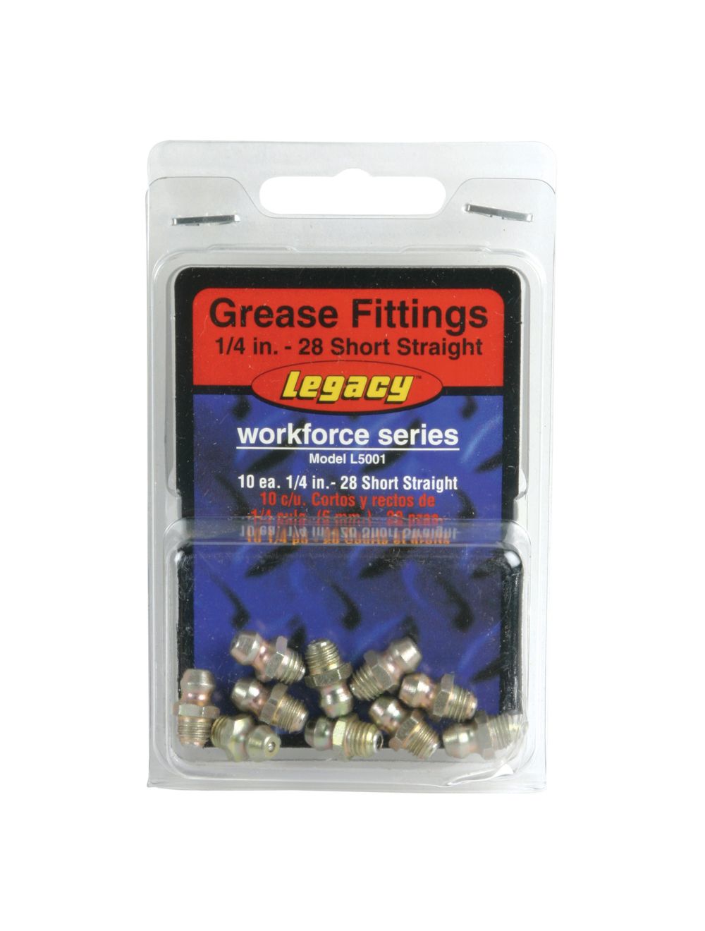 Legacy L5001 1 4 28 Short Straight Grease Fitting 10PC